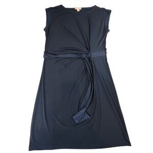 Brooks Brothers Red Fleece Navy Blue Tie Waist Sheath Dress Size Medium